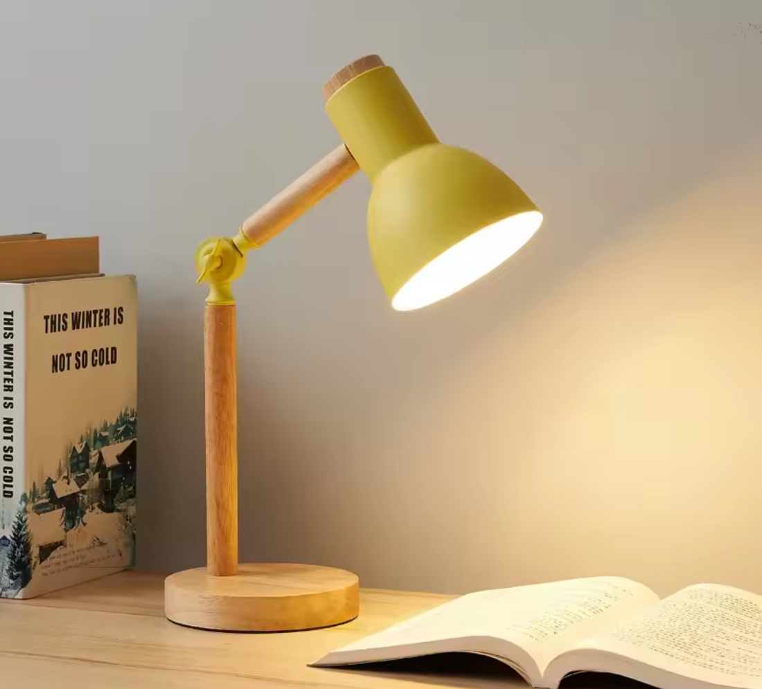 Bunte Holztischlampe