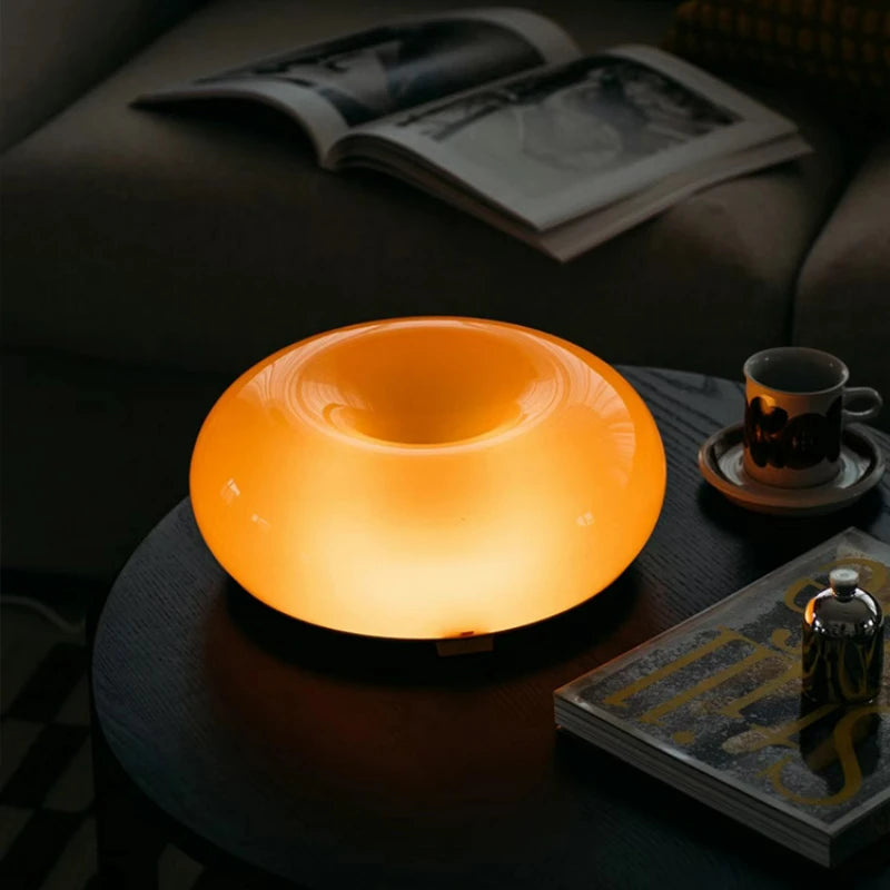 Lustige Donut-Lampe Orange