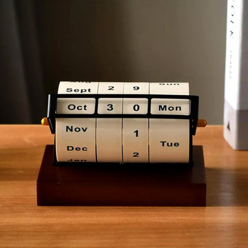 Drehbarer Retro-Holzkalender