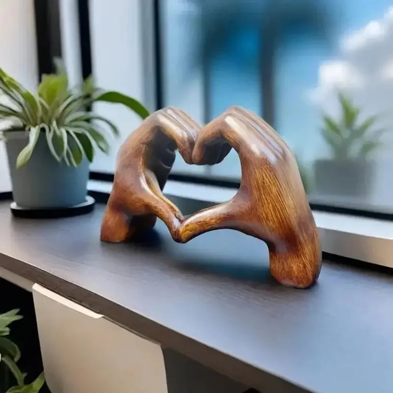 Moderne Holz Herz Skulptur Deko